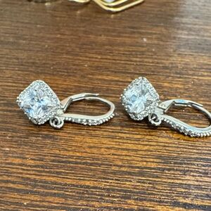 Elegant Silver Crystal Earrings